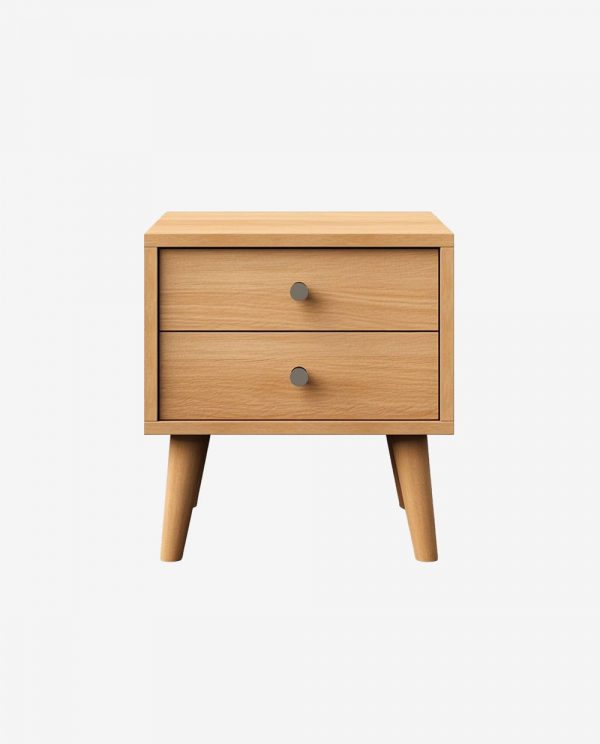 Minimalist Wooden Nightstand with Drawers